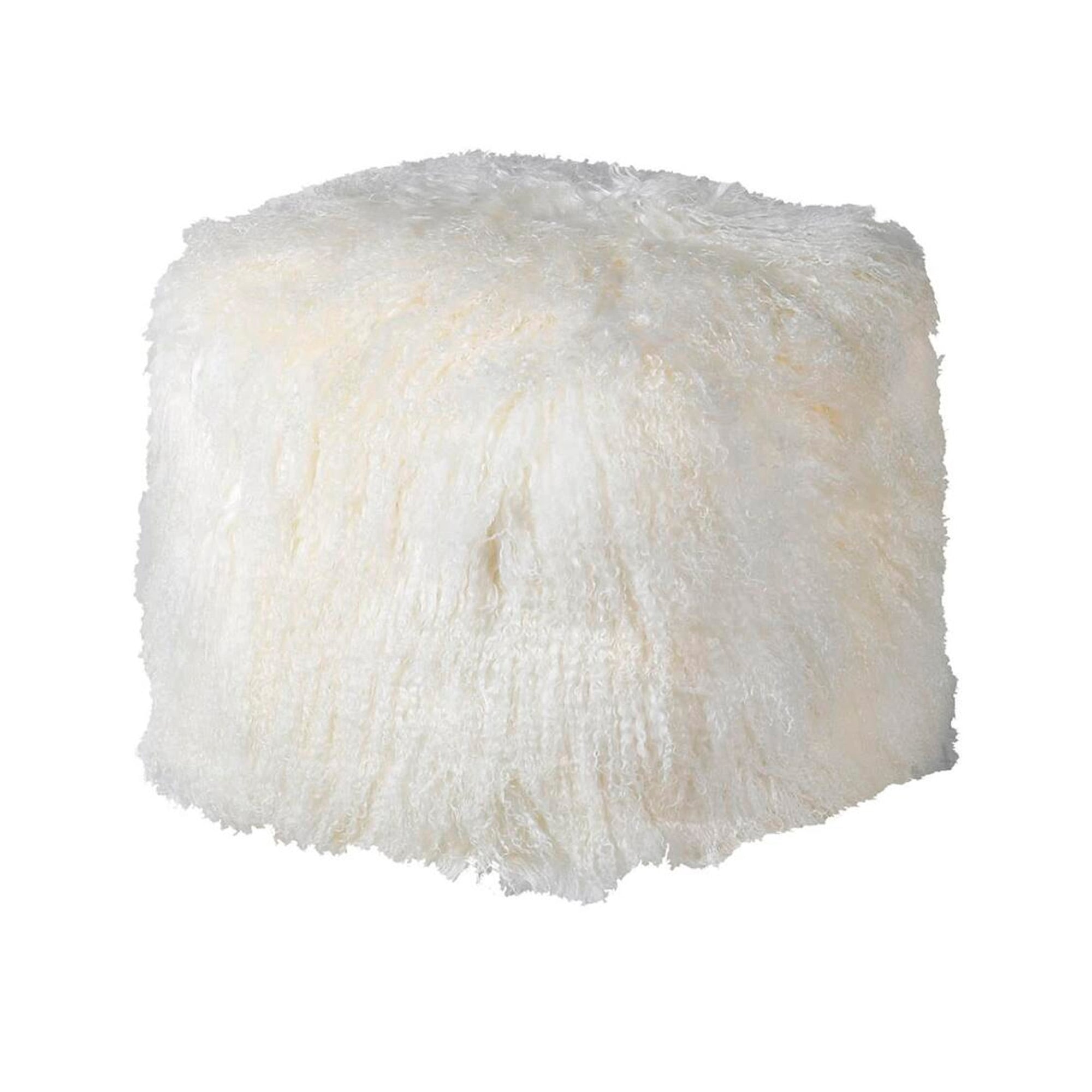 OFF WHITE SHEEPSKIN POUFFE, Neutral | Barker & Stonehouse