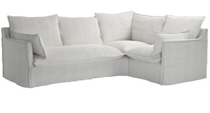 Isaac Asym: LHF 2 Seat Sofa Bed w RHF Single in Pumice House Basket Weave - sofa.com