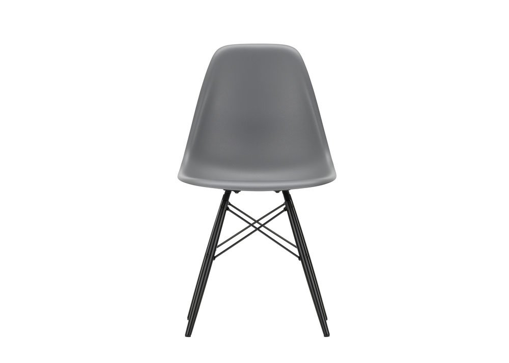Vitra Eames DSW Side Chair New Height Granite Grey Black Maple Base