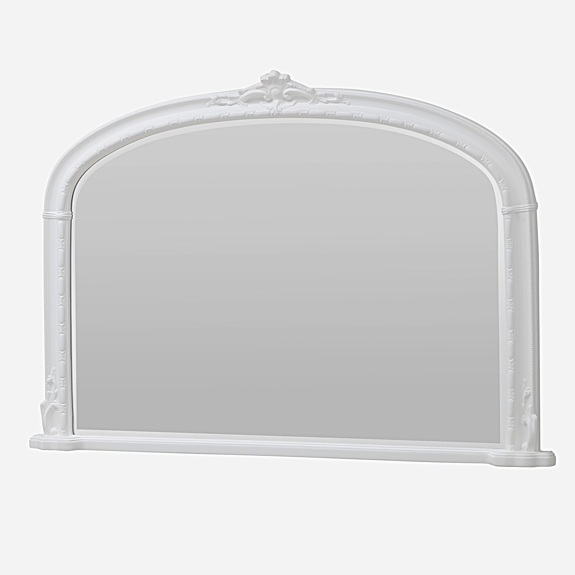 Yearn Mirrors Overmantle Mirror Arched 127(w) x 89cm(h) Victorian Mirror in White 6