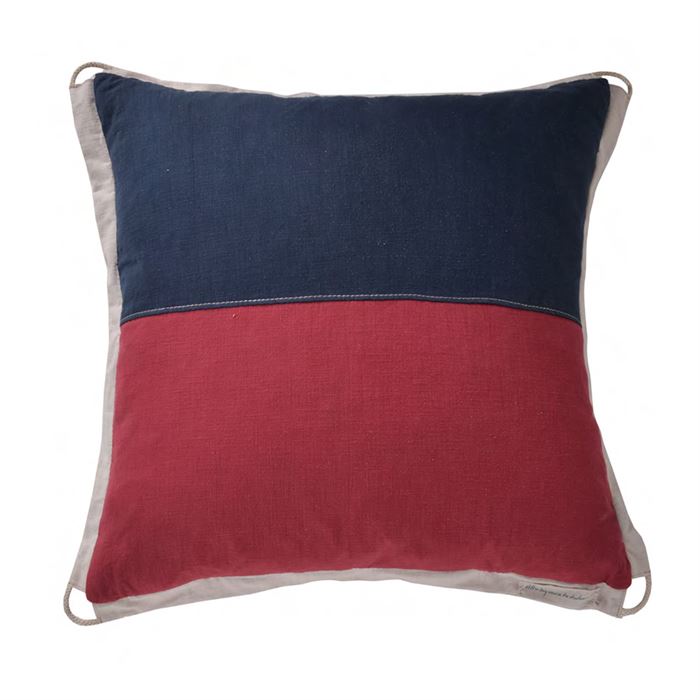 Timothy Oulton Signal Cushion Large, Square, Navy Fabric | Barker & Stonehouse