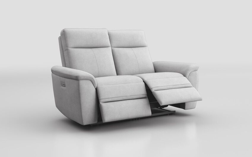 Grey Fabric Badia 2 Seater Power Recliner Sofa