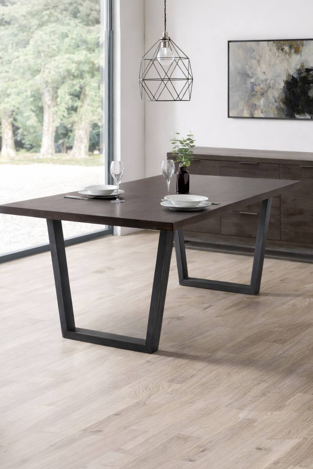 Julian Bowen Brooklyn Rectangular 4-6 Seater Dining Table in Dark Brown