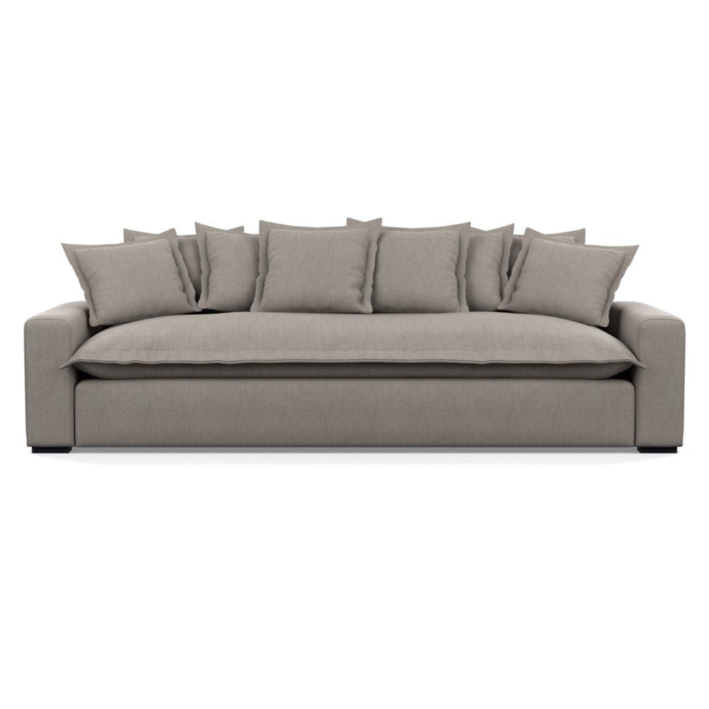 Heal's Brompton 5 Seater Sofa Broad Weave Pebble Black Feet