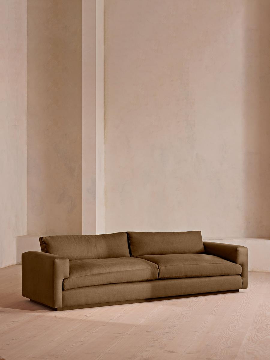 Mossley Four Seater Sofa, Linen, Ochre