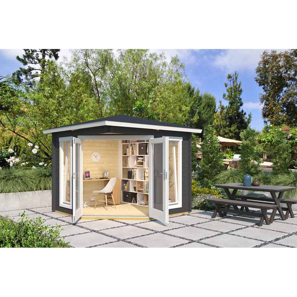 Lasita Maja Ltd Oban-Log Cabin, Garden Room, Home Office - L282.3xW282.3xH240.5 cm in Light Brown 3