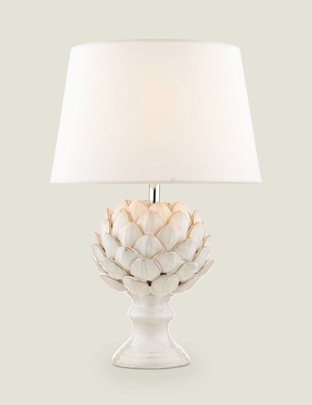 Laura Ashley Ceramic Artichoke Table Lamp Silver