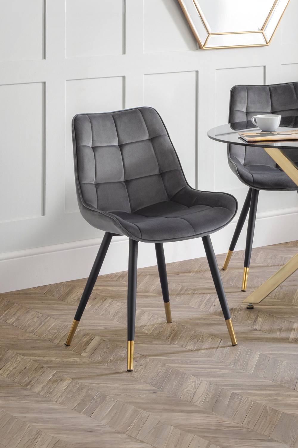Julian Bowen Hadid Upholstered Dining Chair (Set of 2) in Grey