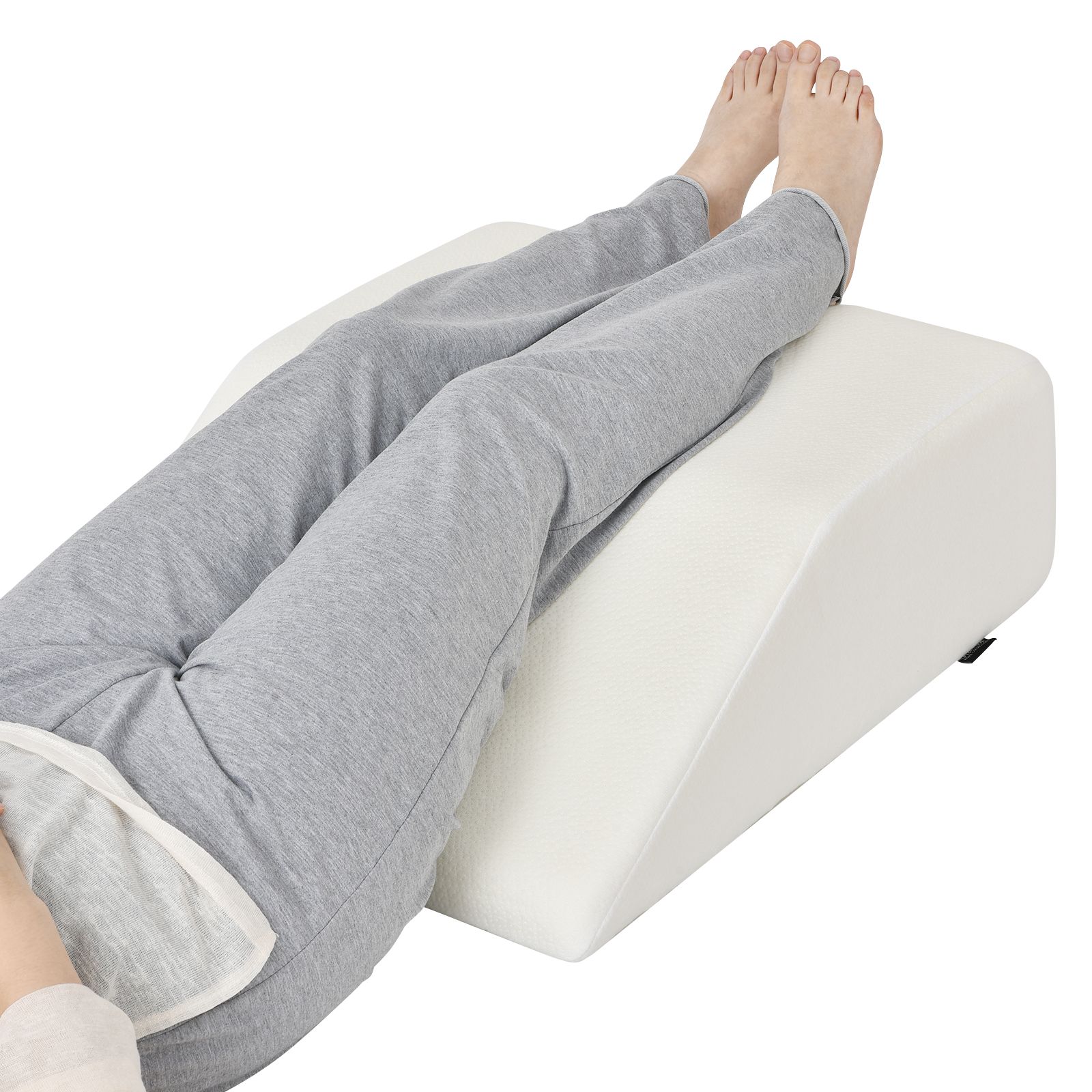Costway Elevating Memory Foam Leg Rest Pillow Wedge Support Pillow W/ Washable Cover in White