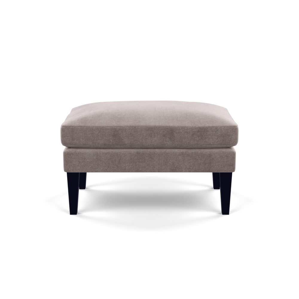 Heal's Wallis Ottoman Smart Luxe Velvet Mushroom Black Feet