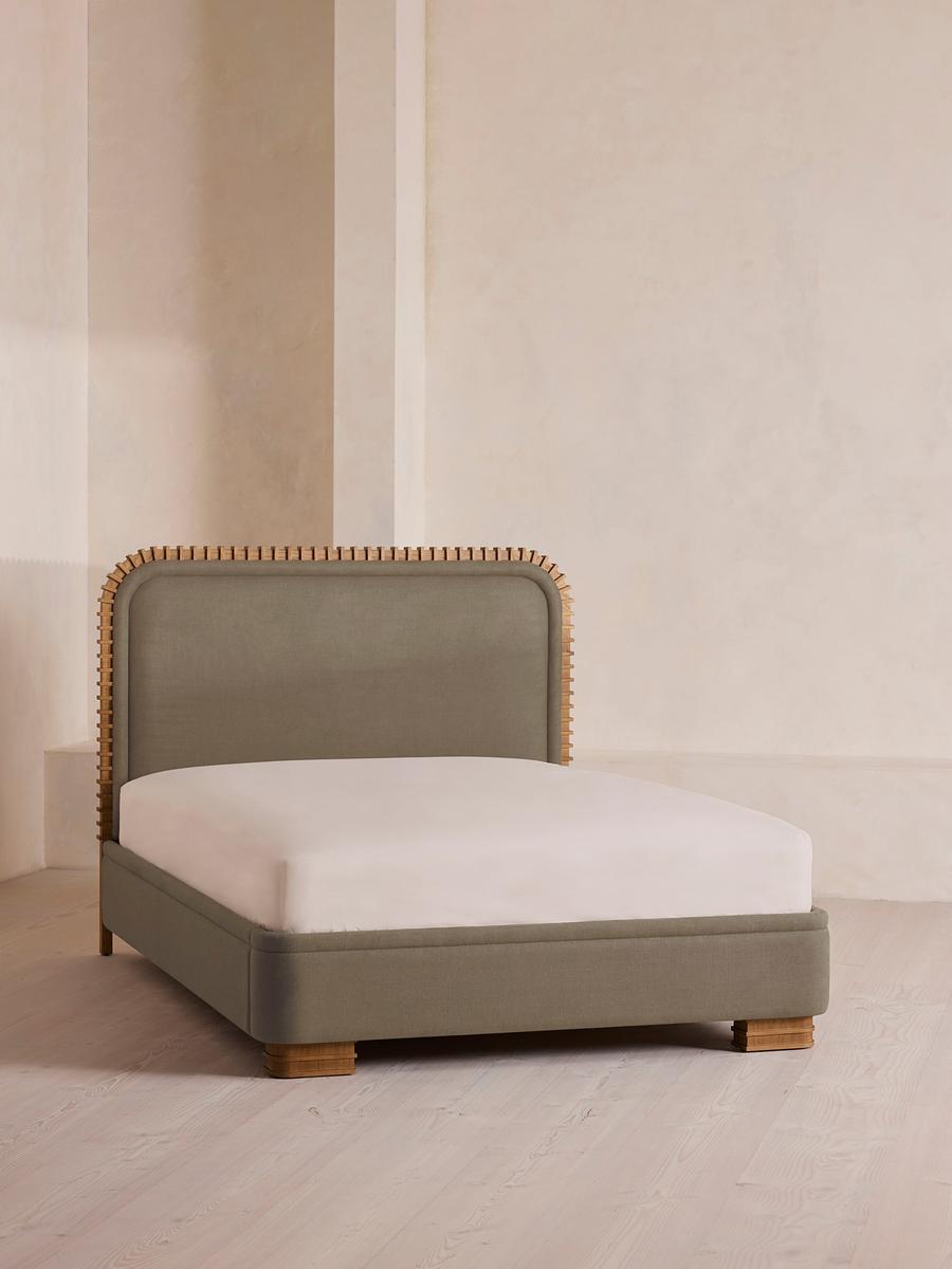 Angus Bed, Superking, Linen, Mushroom