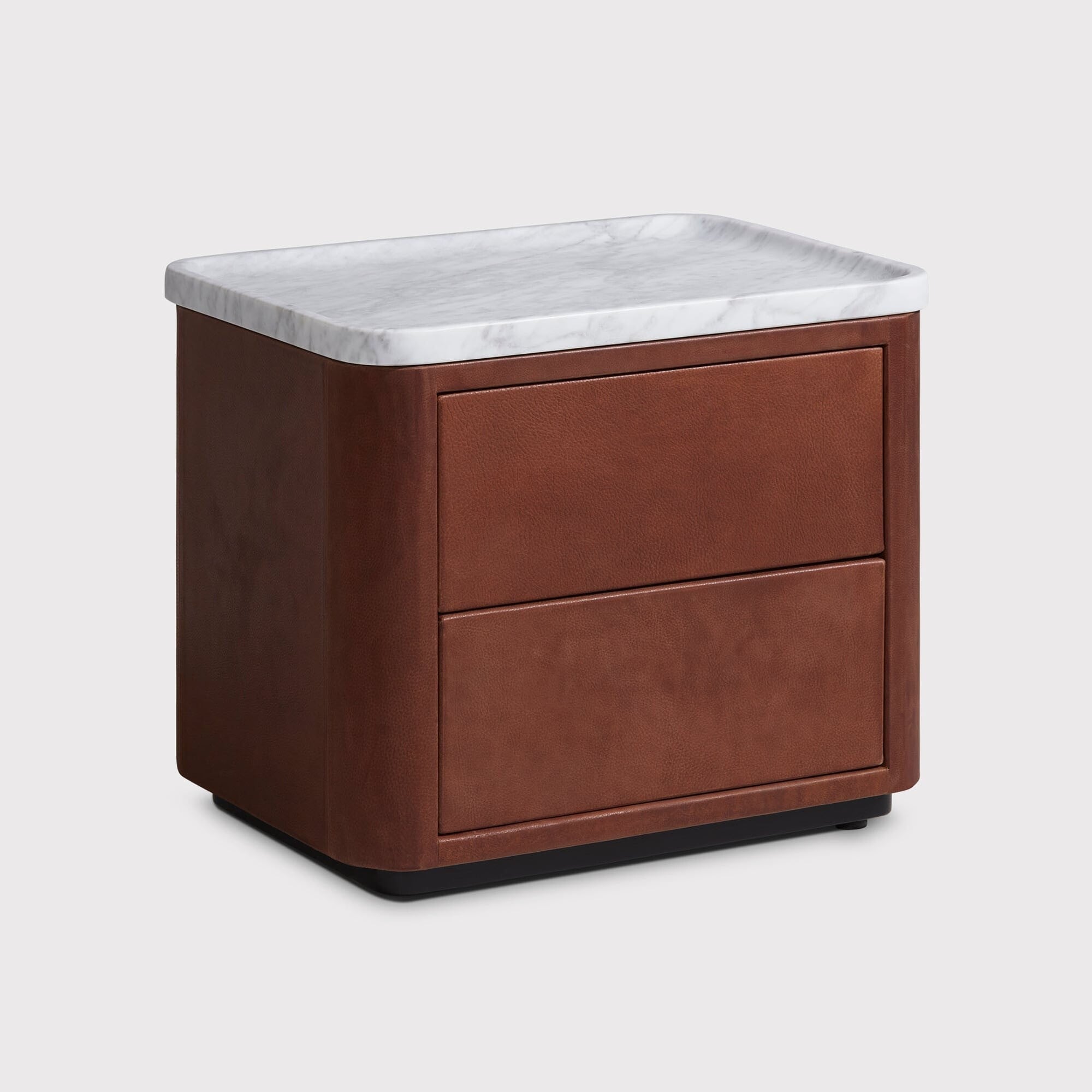 Timothy Oulton Shabby Bed Side Table, Brown Marble | Barker & Stonehouse