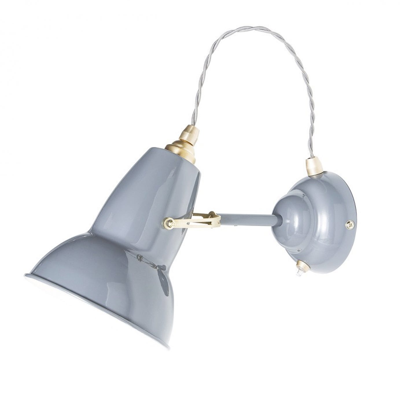 Anglepoise Orginal 1227 Brass Wall Light Elephant Grey