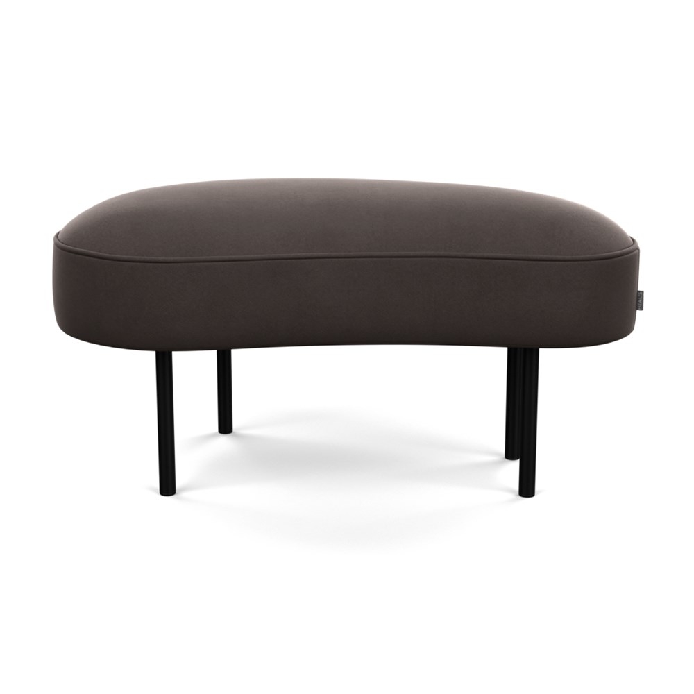 Heal's Isola Small Ottoman Nobilis Velvet Sable Black Feet