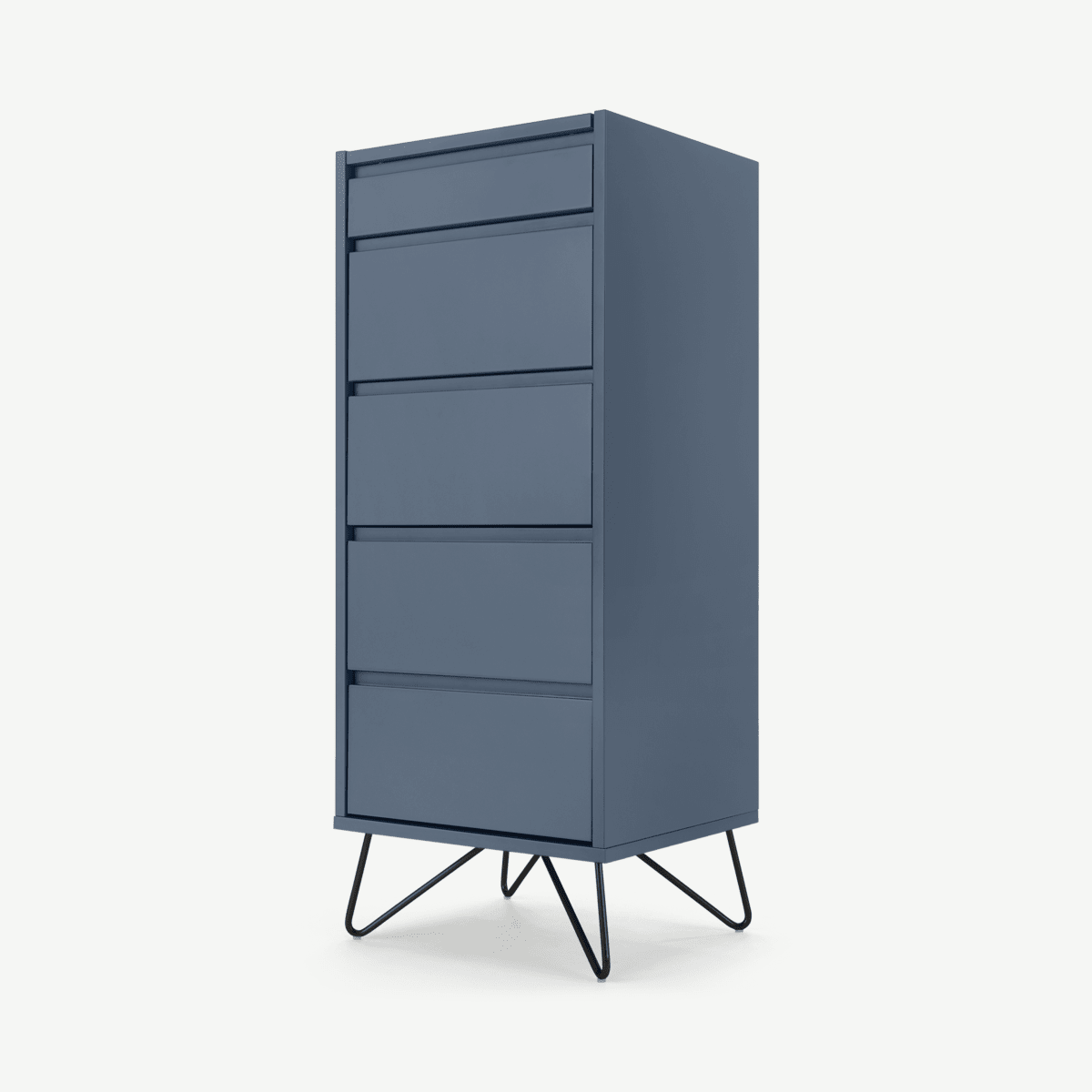 Elona Vanity Chest of Drawers, Slate Blue & Black
