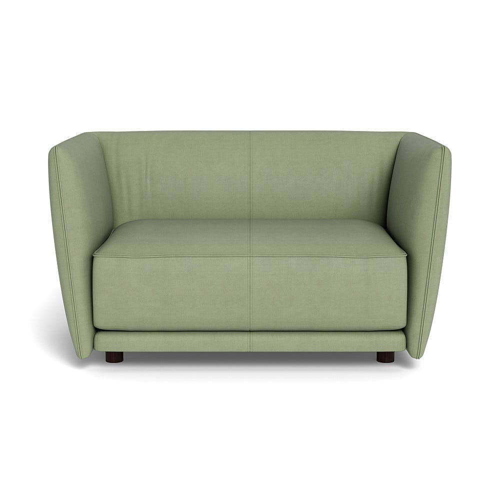 Heal's Valley Loveseat Siena Cotton Pistachio Walnut Stained Feet