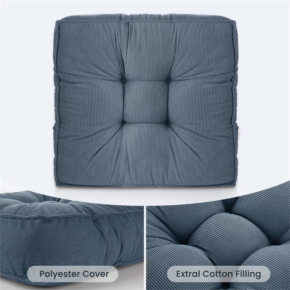 NESTLUNE Thick Cotton Seat Cushion For Garden Dining Blue
