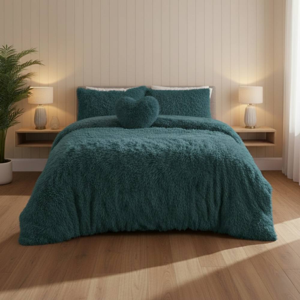 Snug City Super Fluffy Duvet Cover Ultra Soft, Cloud-Like Comfort Snug Sleep in Teal