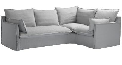 Isaac Asym: LHF 2 Seat Sofa Bed w RHF Single in Pumice House Plain Weave - sofa.com