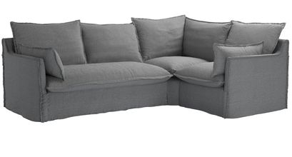 Isaac Asym: LHF 2 Seat Sofabed w RHF Single in Harbour Grey Whitstable - sofa.com