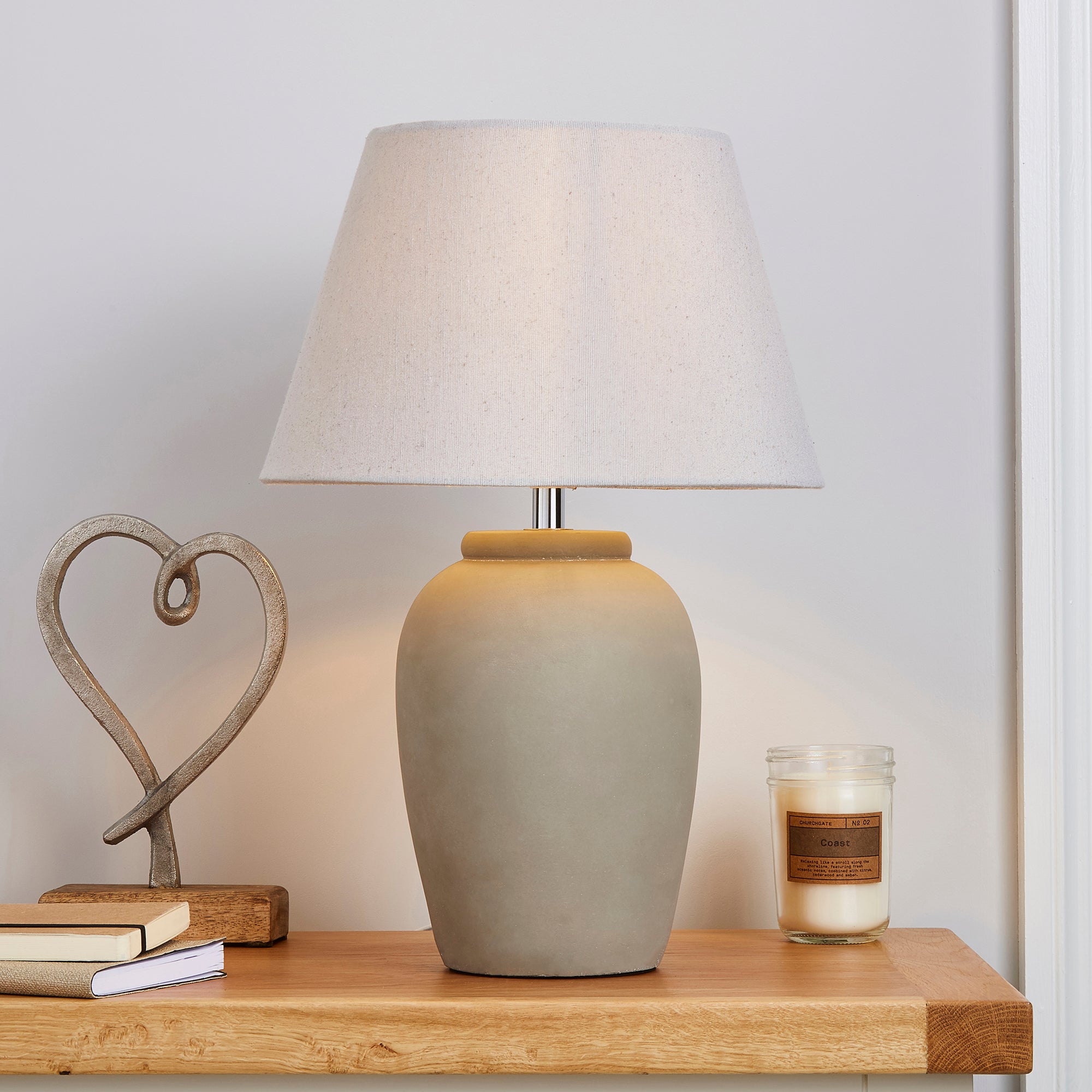 Cadoc Large Concrete Table Lamp Grey
