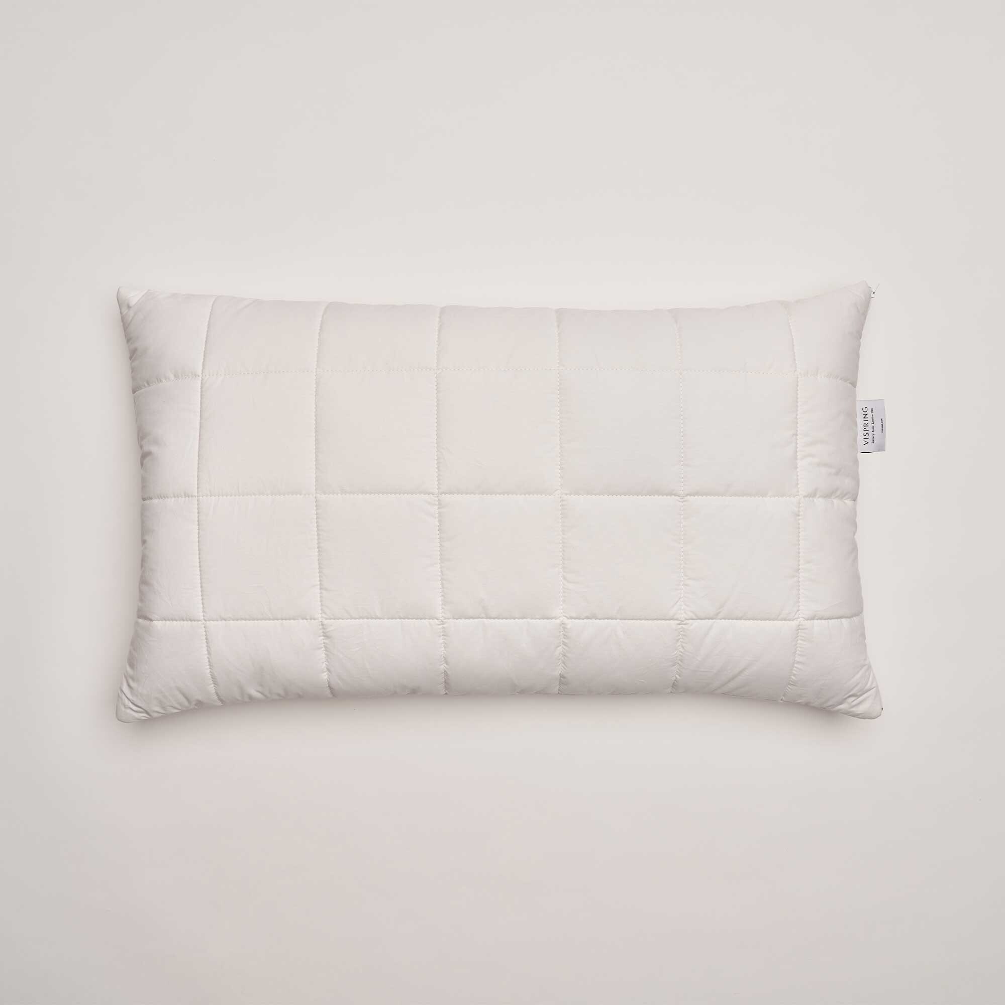 Vispring Wool Pillows 90x50, White Fabric | Barker & Stonehouse
