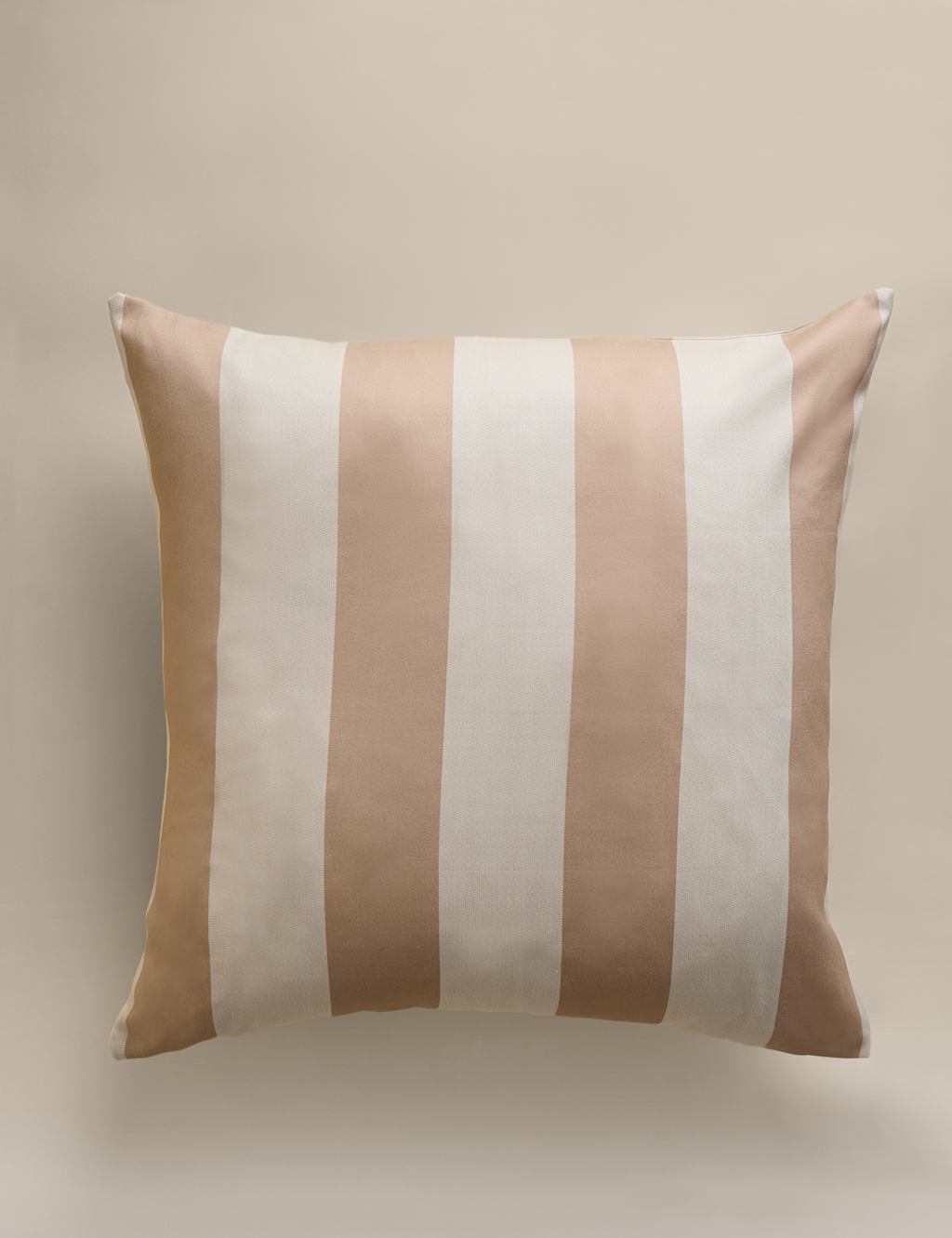 M&S Pure Cotton Stripe Cushion Cover Neutral