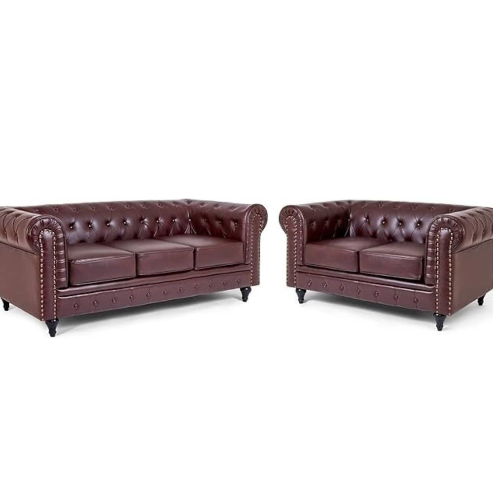 Bliss Furniture Chesterfield 3+2 Seater Sofa Set in Brown