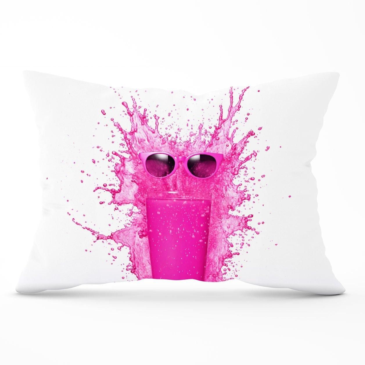 Warren Reed - Designer Pink Splashart Glass Cushions