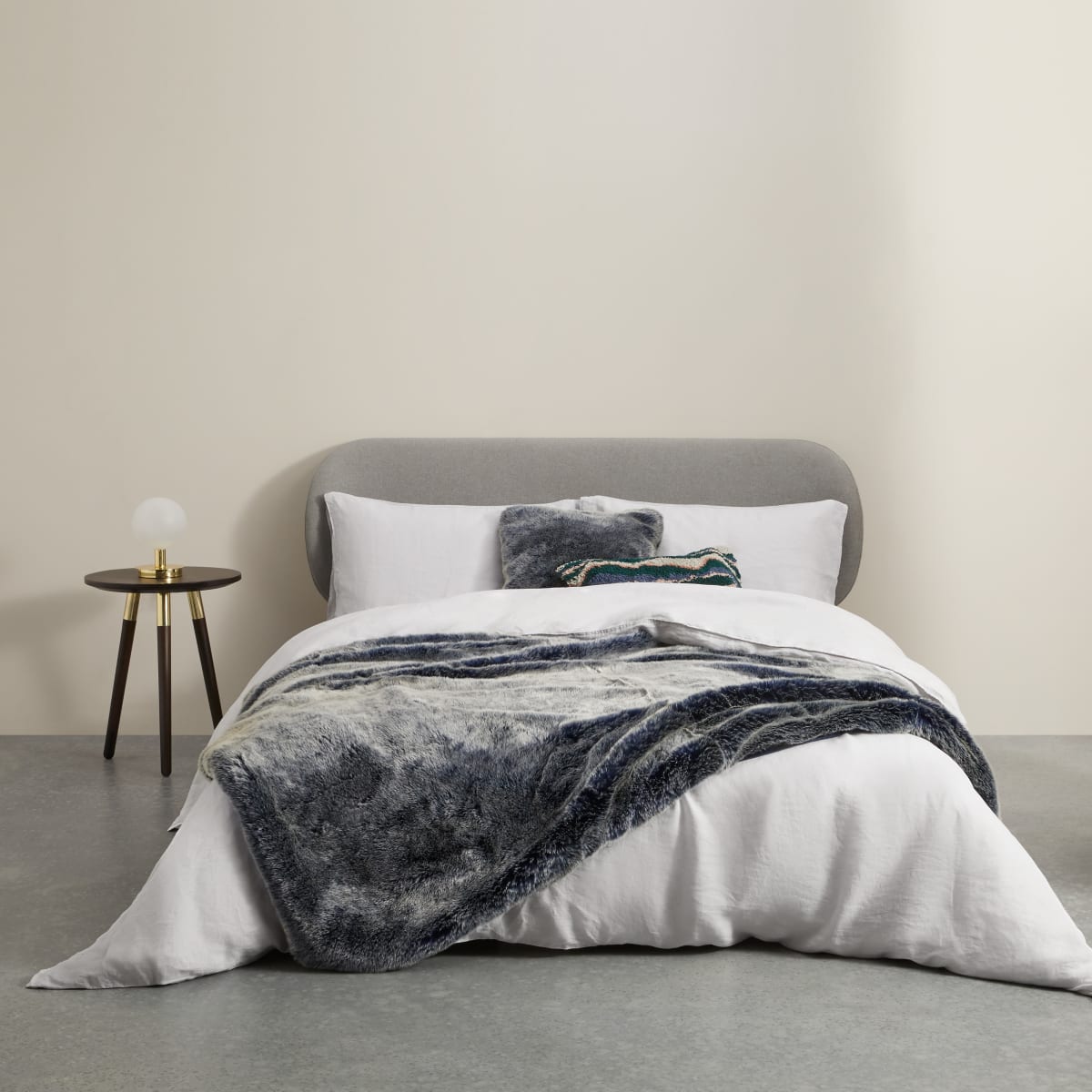 Adelphi Luxury Faux Fur Throw 130x170cm, Blue