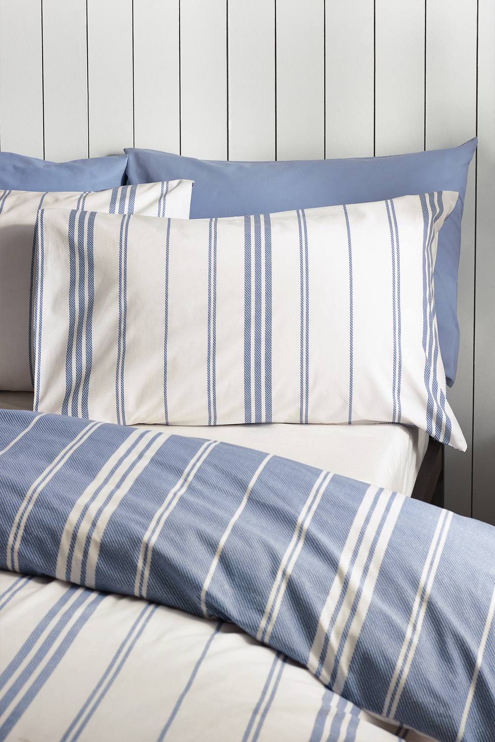 Catherine Lansfield 'Harbour Stripe' Reversible Duvet Cover Set in Blue 3