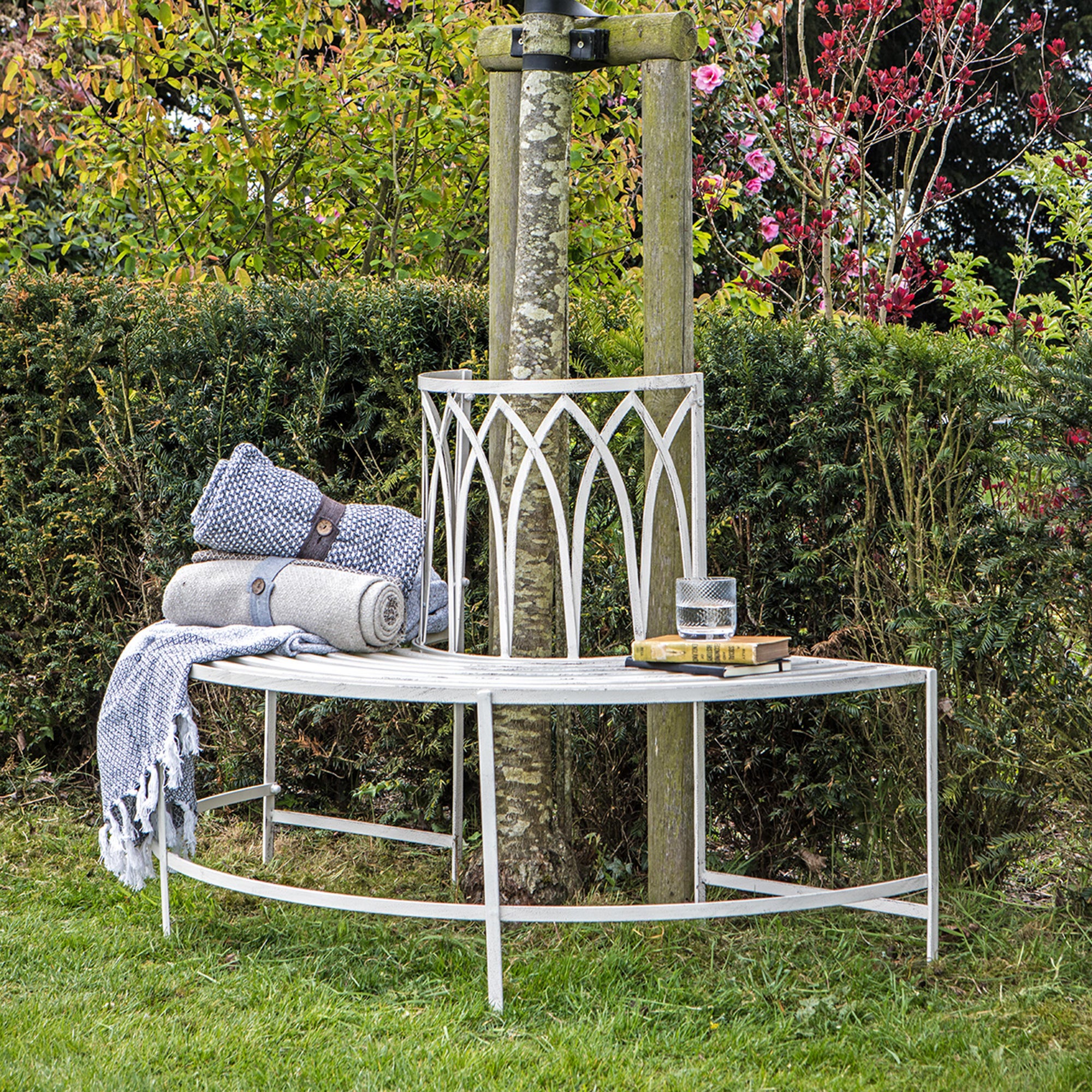 Albramo 2 Seater Tree Bench Seat Cream (Natural)