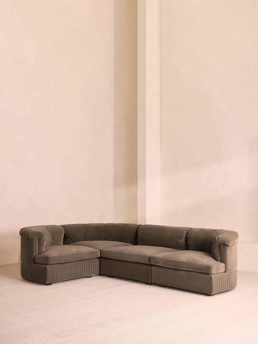 Oona Modular Sofa, L-Shape Sofa, Velvet Taupe