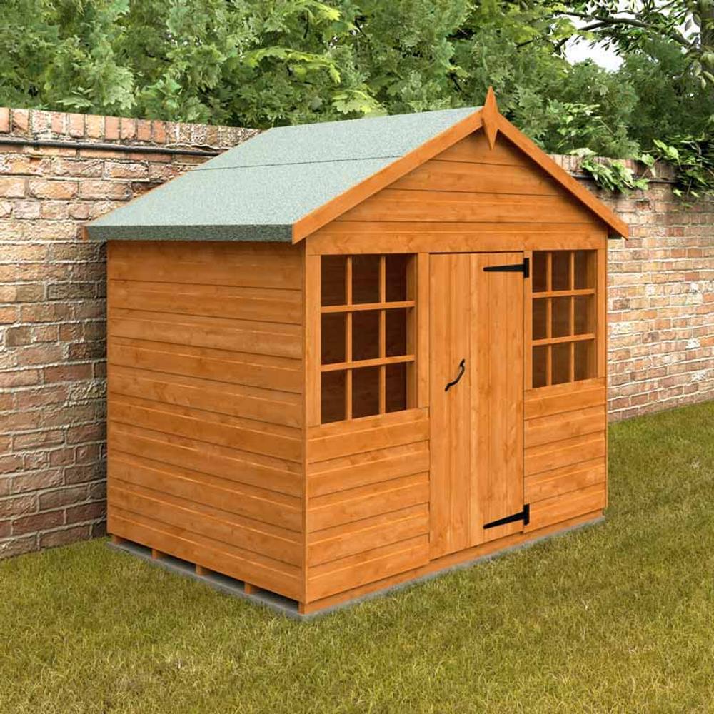 Buttercup Farm 4 x 6 Feet Wendyhouse 12mm Shed - Solid Wood/Softwood/Pine in Burnt Orange 4