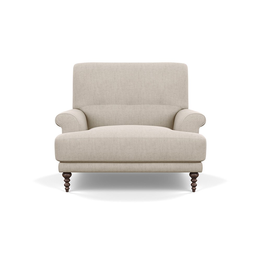 SCP Oscar Informal Armchair Broad Weave Putty Walnut Feet