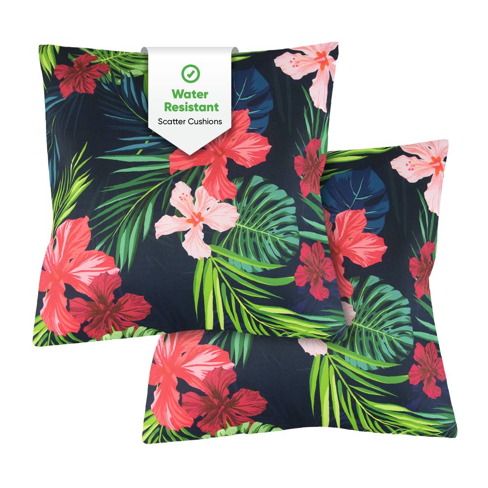 Gardenwize Pack of 2 Tropical Leaf Scatter cushions