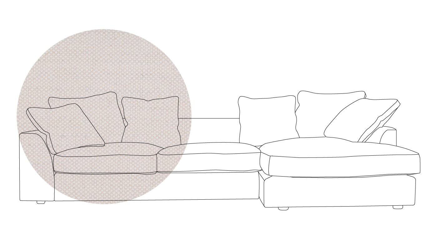 Heal's Cumulus Right Hand Corner Sofa Capelo Linen-Cotton Sea Salt Black Feet