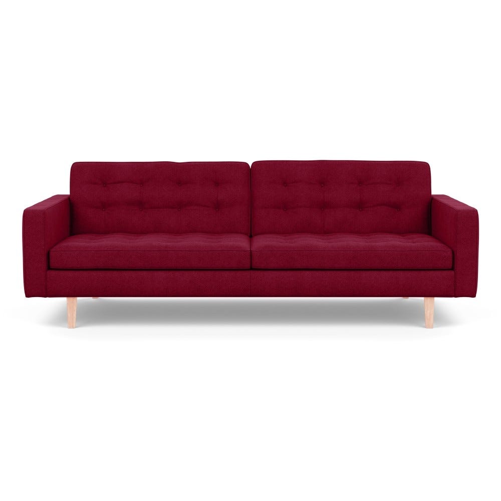 Heal's Hepburn 4 Seater Sofa St Moritz Wool Red Natural Feet 3
