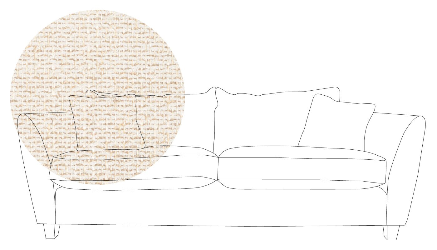 Heal's Torino 3 Seater Sofa Texture Limestone Black Feet