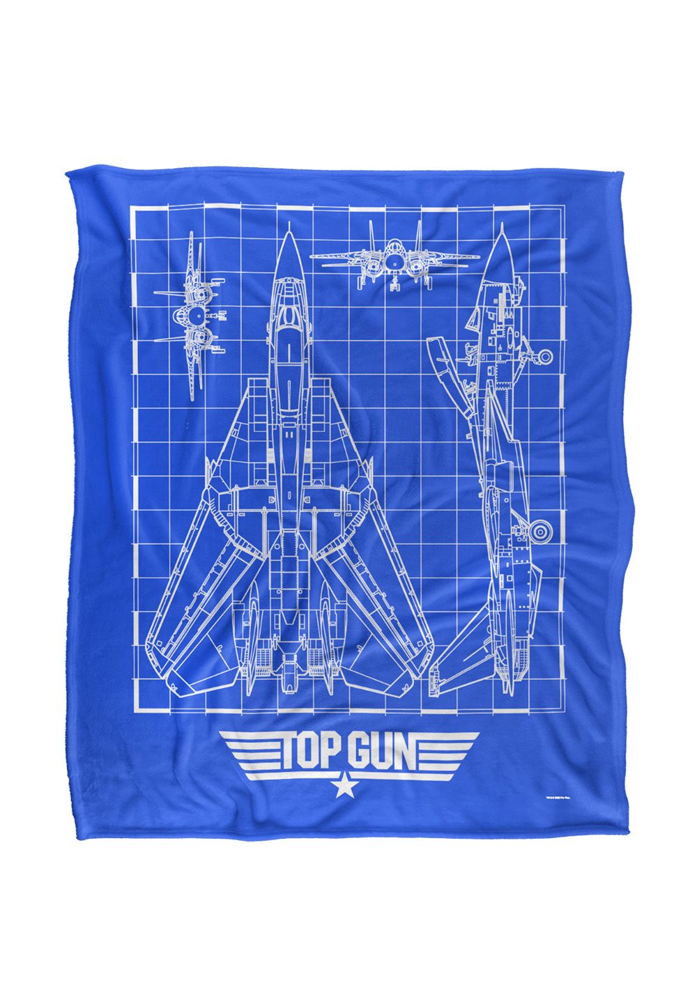 TOP GUN Plane Blueprint Silky Touch Super Soft Throw Blanket 152 X 127 cm in White