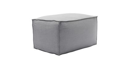Isaac Small Rectangular Footstool in Cobble Brushed Linen Cotton - sofa.com