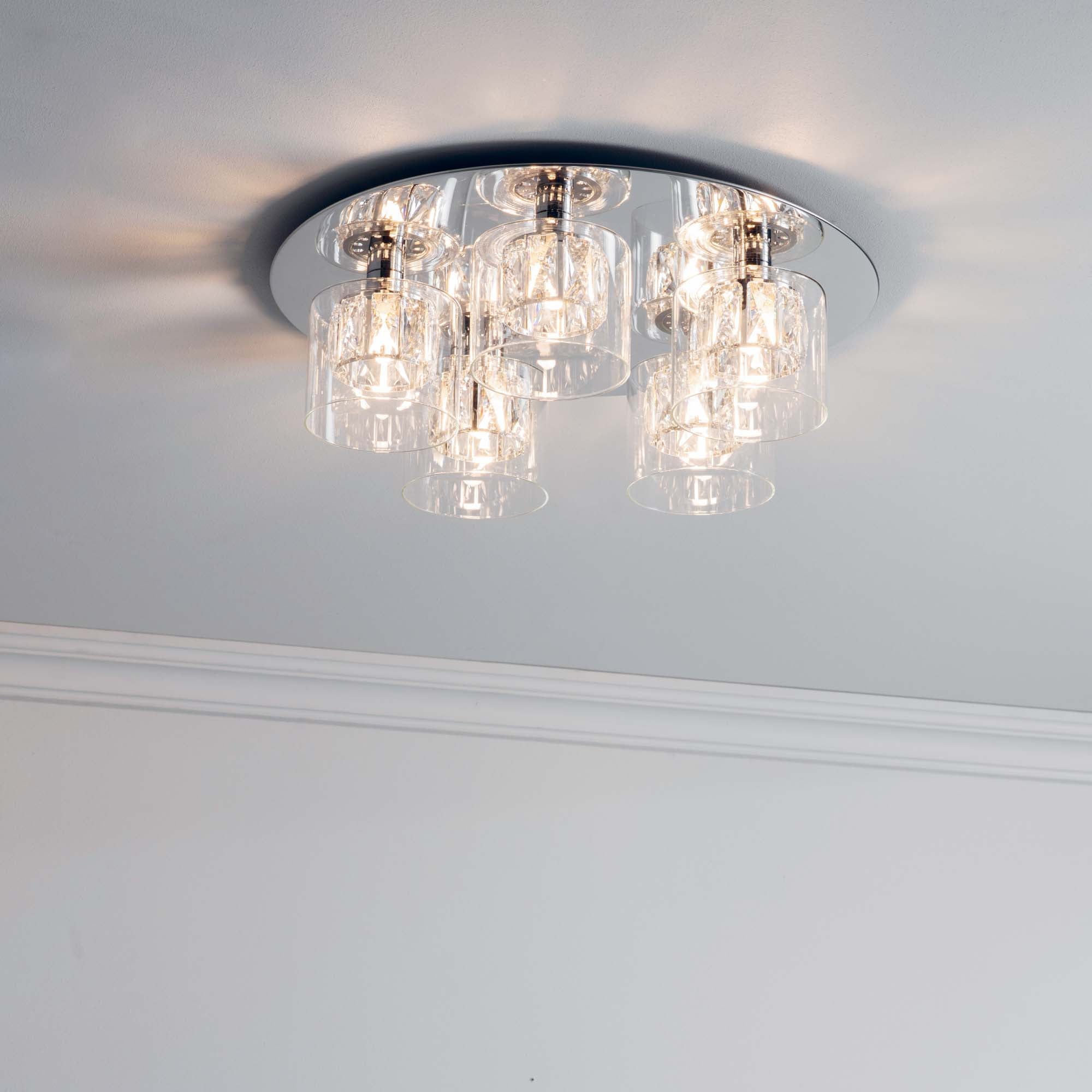 Vogue Armoury 5 Light Flush Ceiling Fitting Chrome