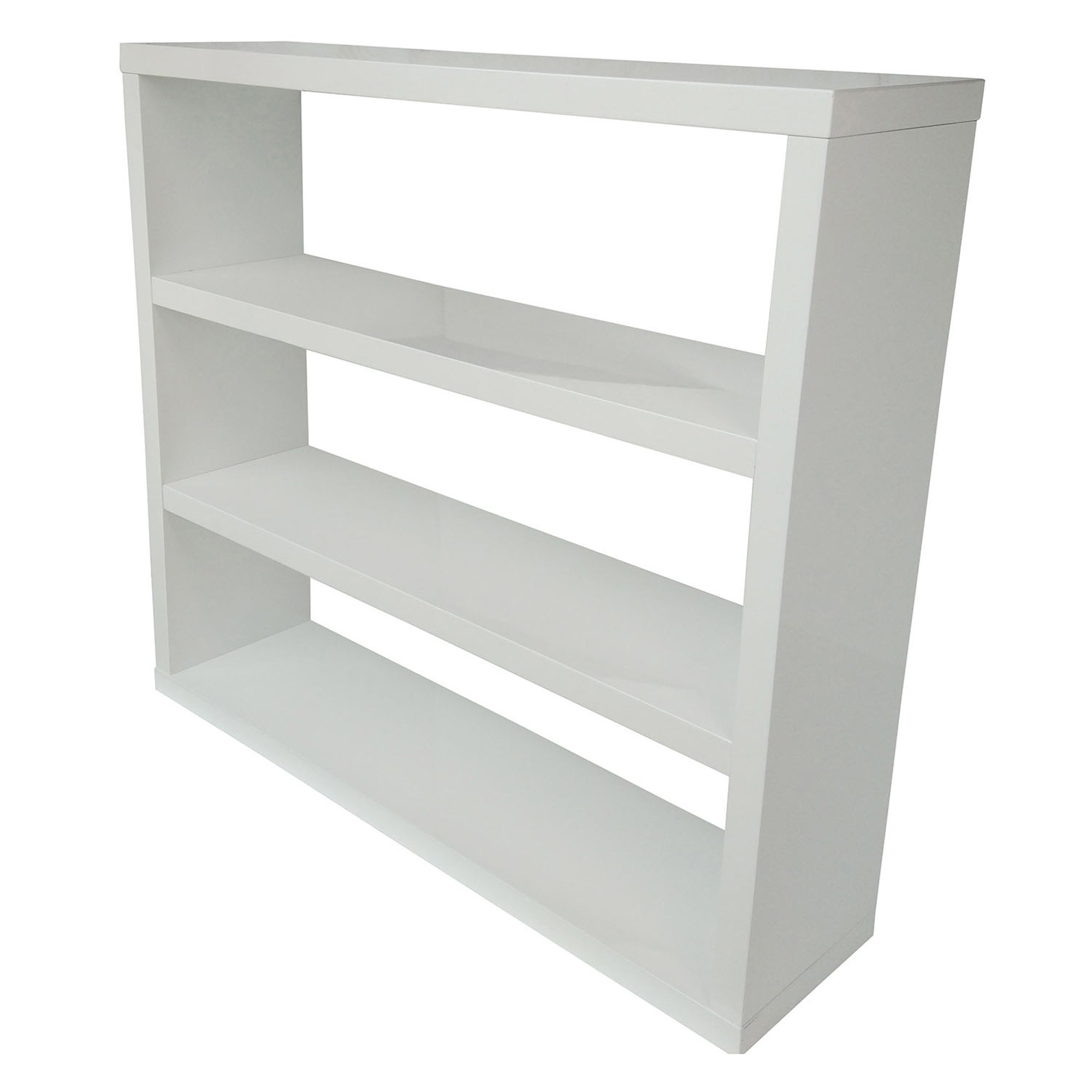 Puro High Gloss Wooden White Bookcase White