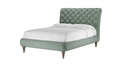 Knightsbridge (No Footboard) Double Bed in Sage Smart Velvet - sofa.com