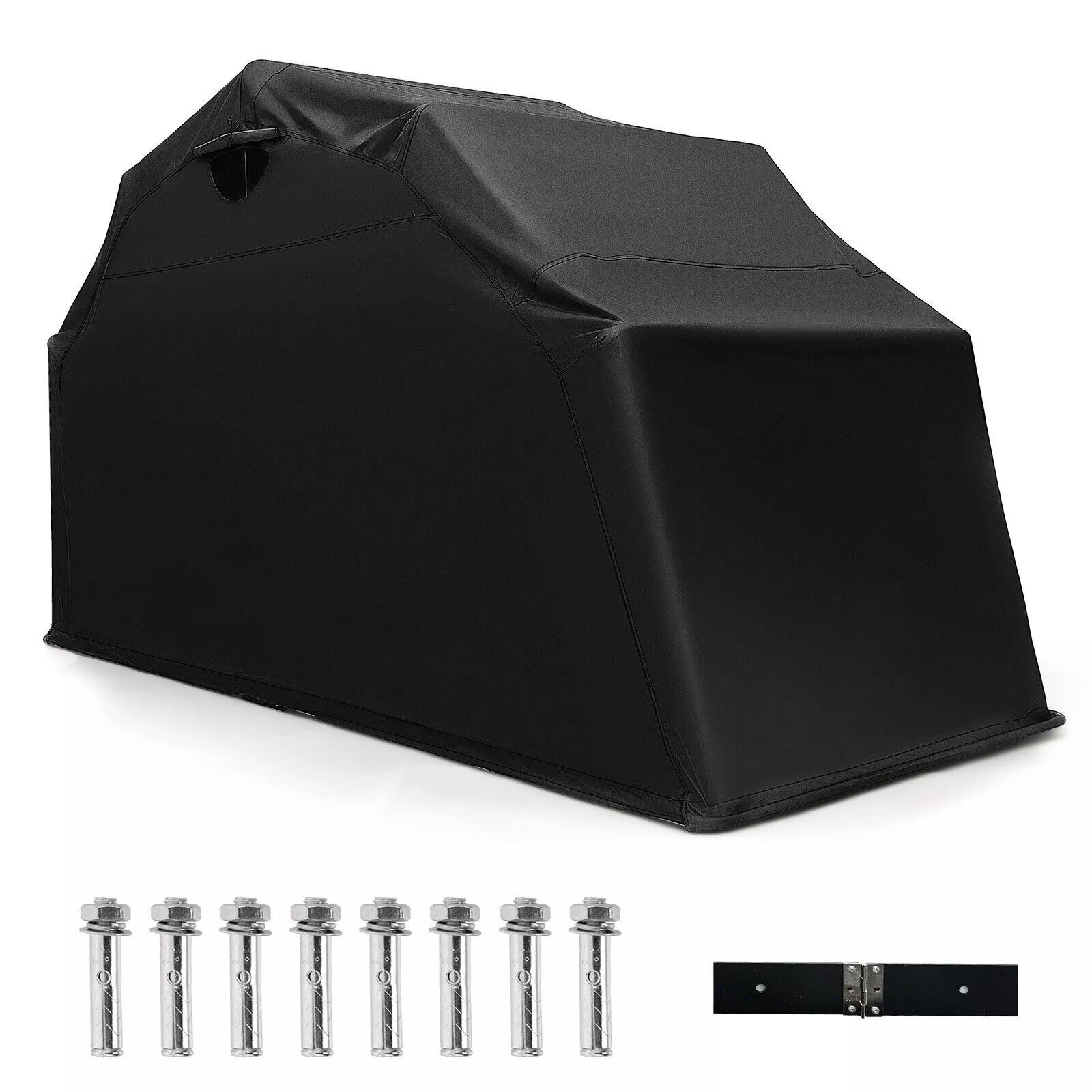 Costway 342 x 137 x 193cm Outdoor Motorcycle Shelter Portable Garage Motorbike Storage Shed in Black
