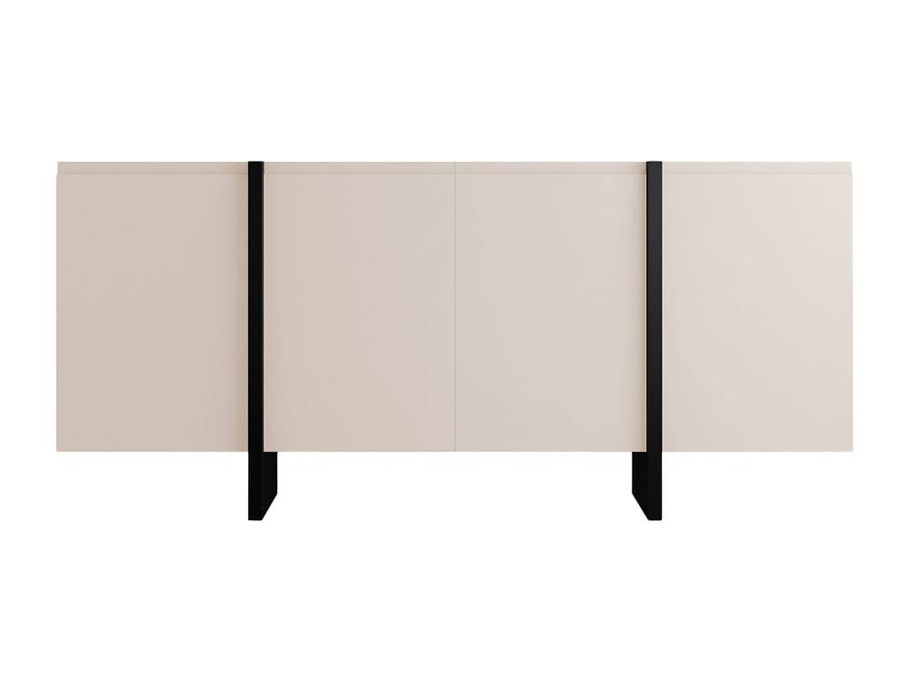 Vente-unique Sideboard With 4 Doors In MDF - Beige & Black - LUVONIA