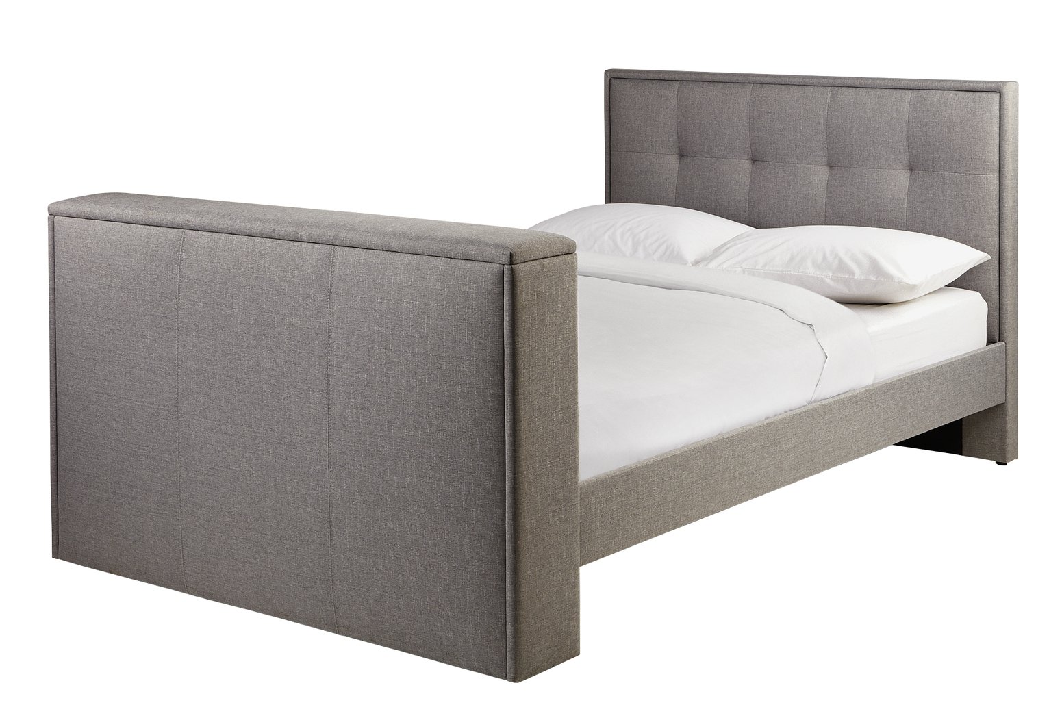Argos Home Forsyth Double TV Bed Frame - Dove Grey