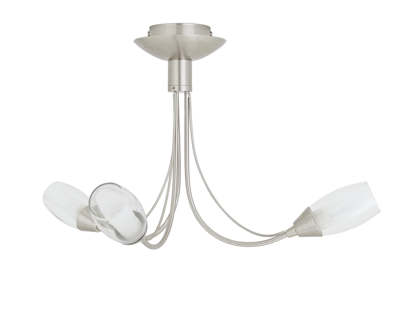Argos Home Frosted Tulip Glass 3 Light Ceiling Light- Chrome