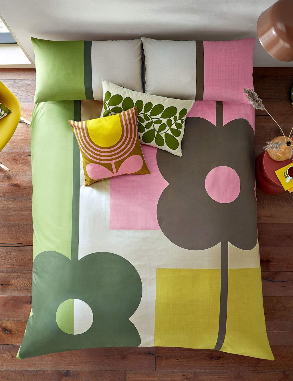 Orla Kiely Pure Cotton Abacus Block Percale Bedding Set Multi