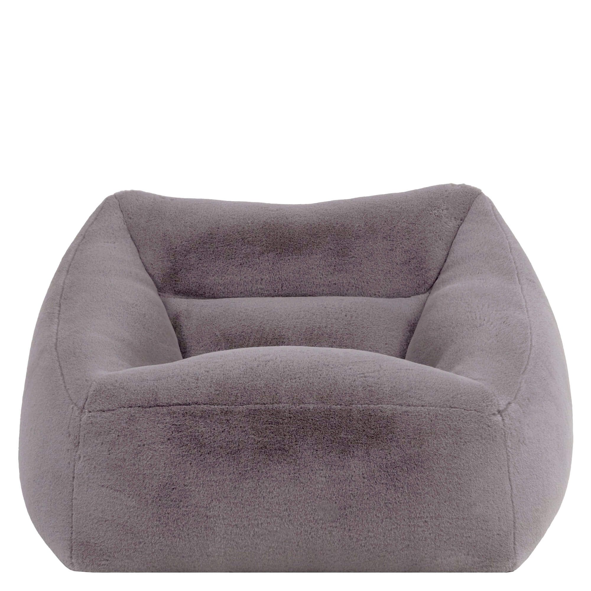 icon Natalia Rabbit Faux Fur Armchair Bean Bag in Light Grey